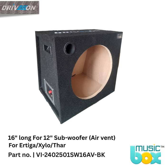Music Box 12 inch woofer box with 16" inch length universal type with air vent