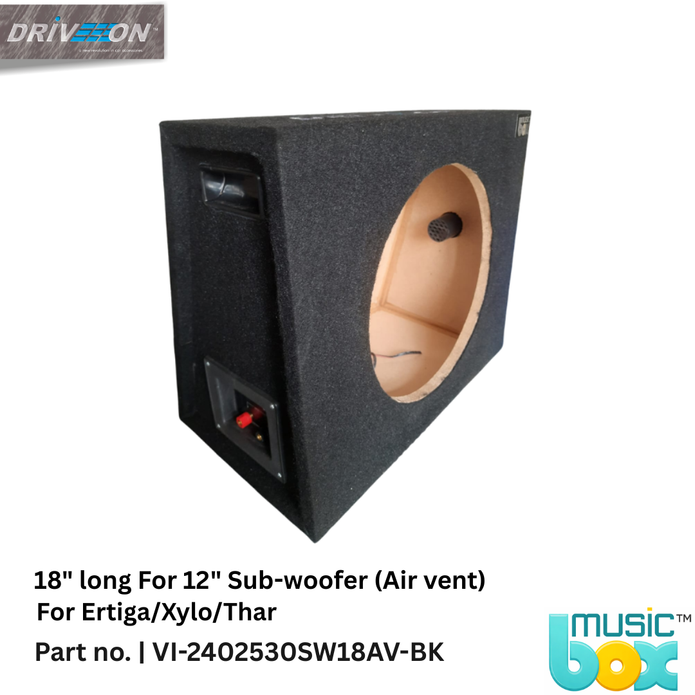 Music Box 12 inch woofer box with 18" inch length universal type with air vent