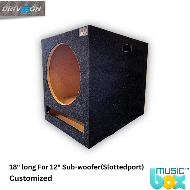 Music box for 12" Sub-woofer with 18" length
