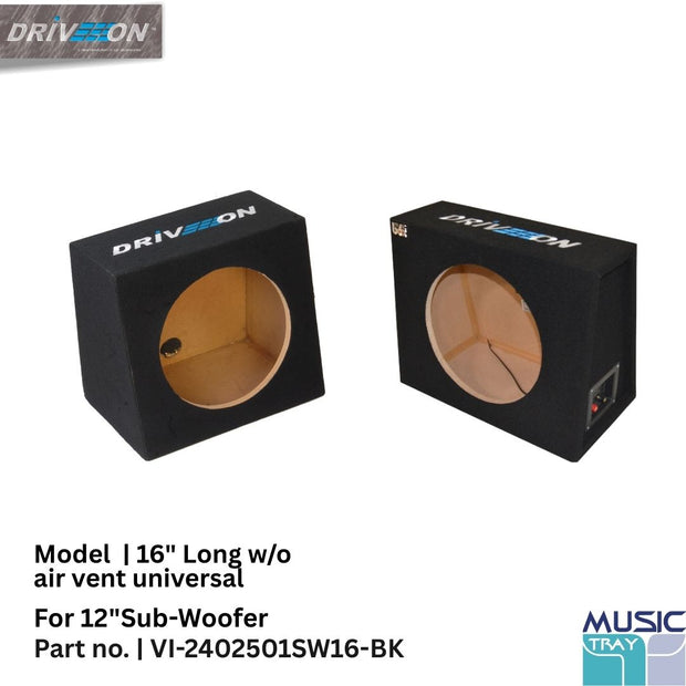 Musice Box 12" inch woofer box with 16" length without air vent (universal type)