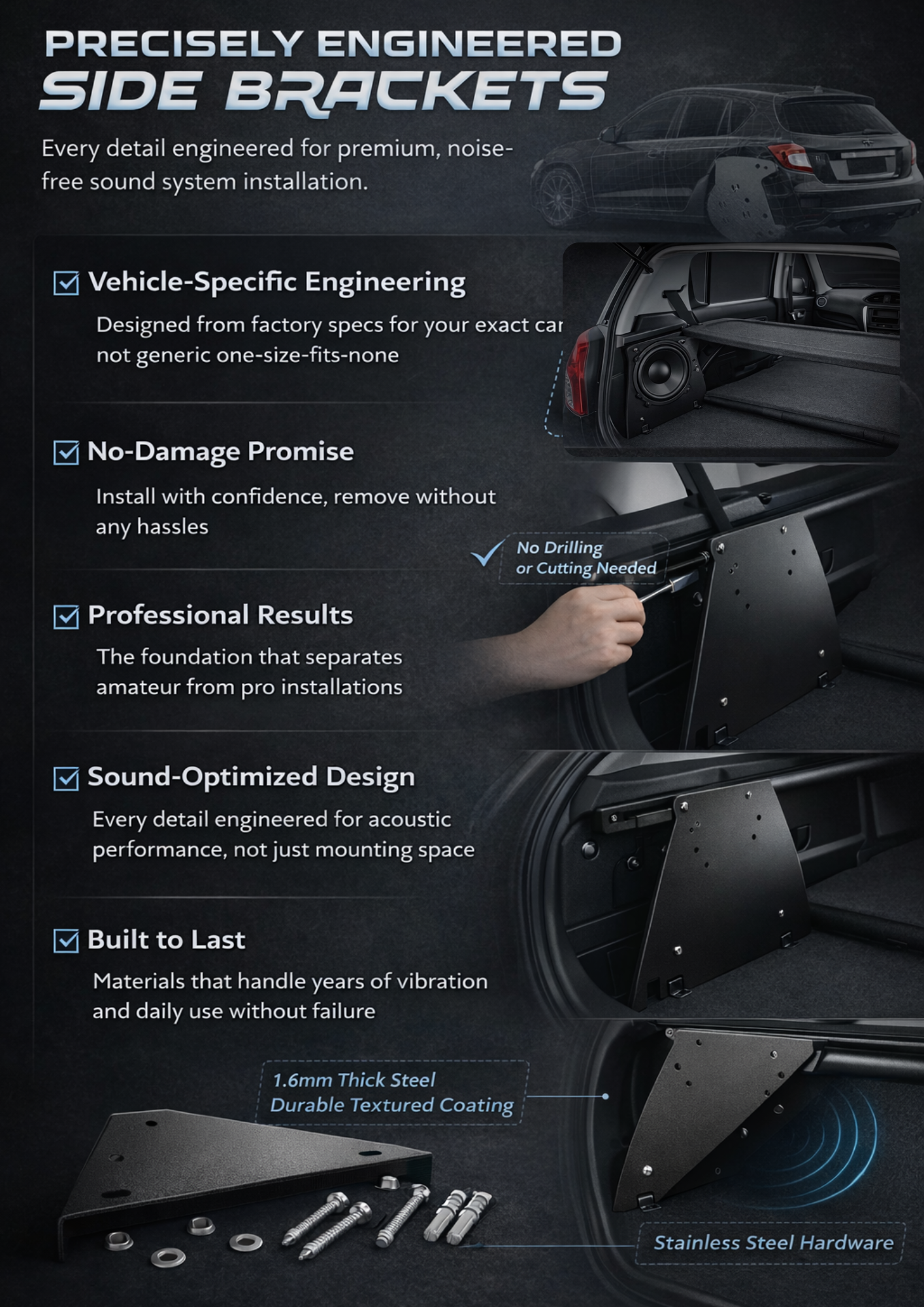 Side brackets for Alto K-10 (LXI)